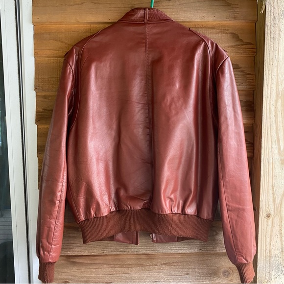 Members Only Brown Leather Jacket - Picture 4 of 15